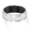 Thumbnail Image 2 of Now + Forever 8mm Wedding Band White Tungsten Carbide & Black Ceramic