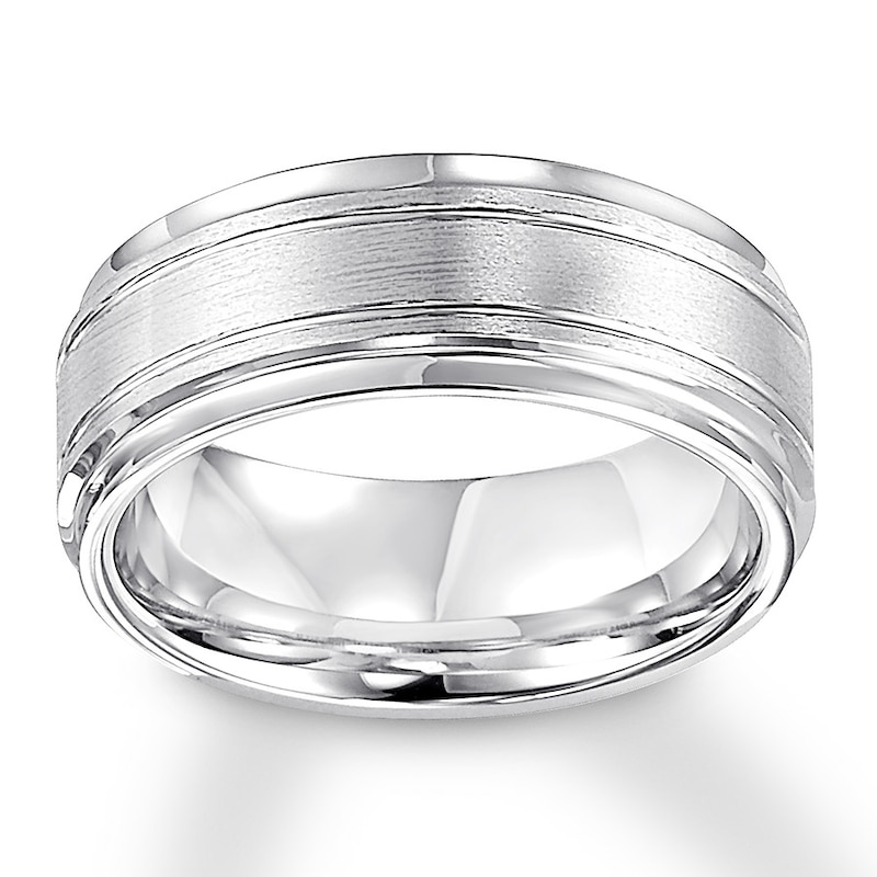 Main Image 1 of Now + Forever 9mm Wedding Band White Tungsten Carbide