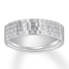 Thumbnail Image 1 of Now + Forever Hammered Wedding Band 10K White Gold 6mm