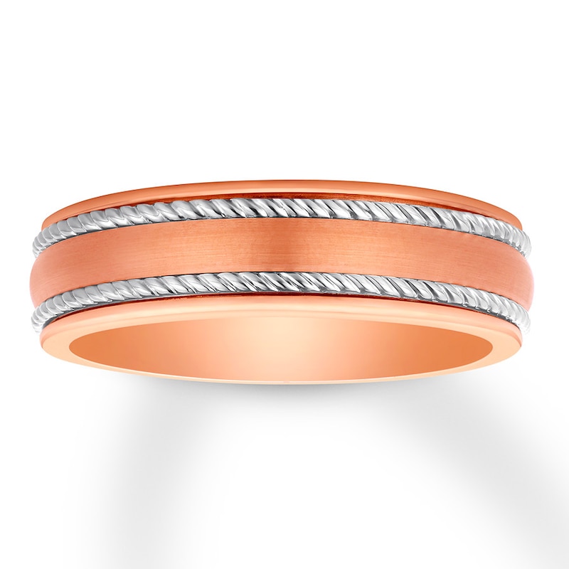 Main Image 1 of Now + Forever Wedding Band 10K Two-Tone Gold 6mm