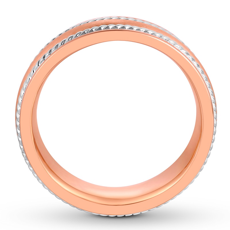 Main Image 2 of Now + Forever Wedding Band 10K Two-Tone Gold 6mm