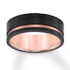 Thumbnail Image 1 of Men's Wedding Band Black & Rose Tungsten Carbide 8mm - Size 10