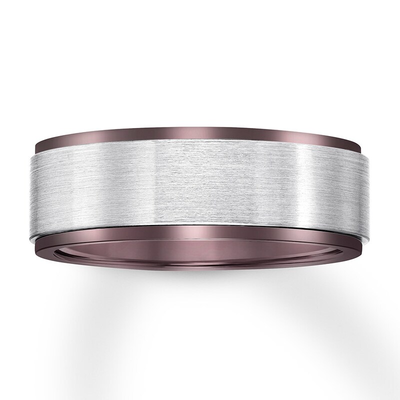 Wedding Band Gray & Brown Tungsten Carbide 8mm