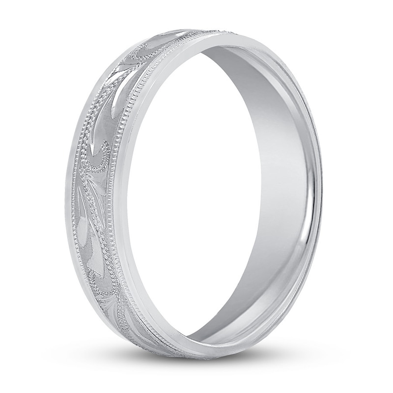Main Image 2 of Now + Forever Engraved Wedding Band Platinum 5mm