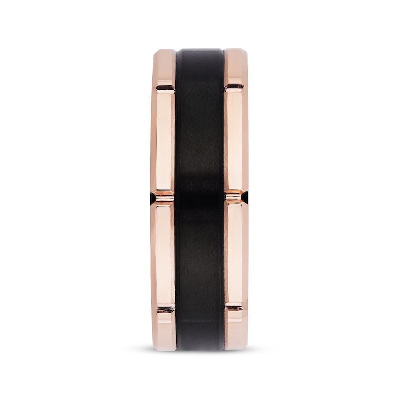 Main Image 2 of 8mm Wedding Band Black & Rose Tungsten Carbide Size 10