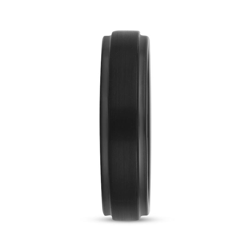 Main Image 2 of 6mm Wedding Band Black Tungsten Carbide Size 10