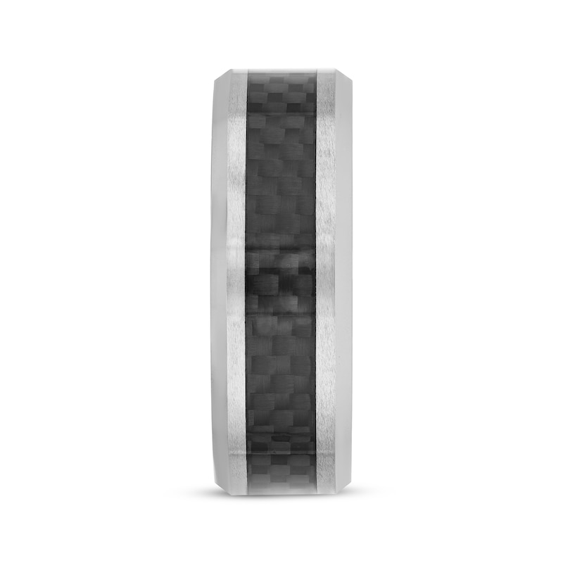 Main Image 2 of 8mm Wedding Band Tungsten Carbide Carbon Fiber Size 10
