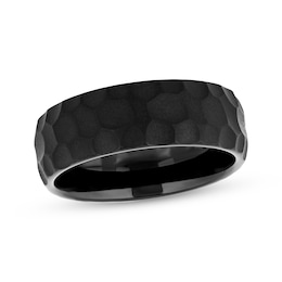Wedding Band Hammered Tungsten 8mm Size 10