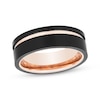 Thumbnail Image 1 of Wedding Band Black & Rose Tungsten Carbide 8mm Size 10