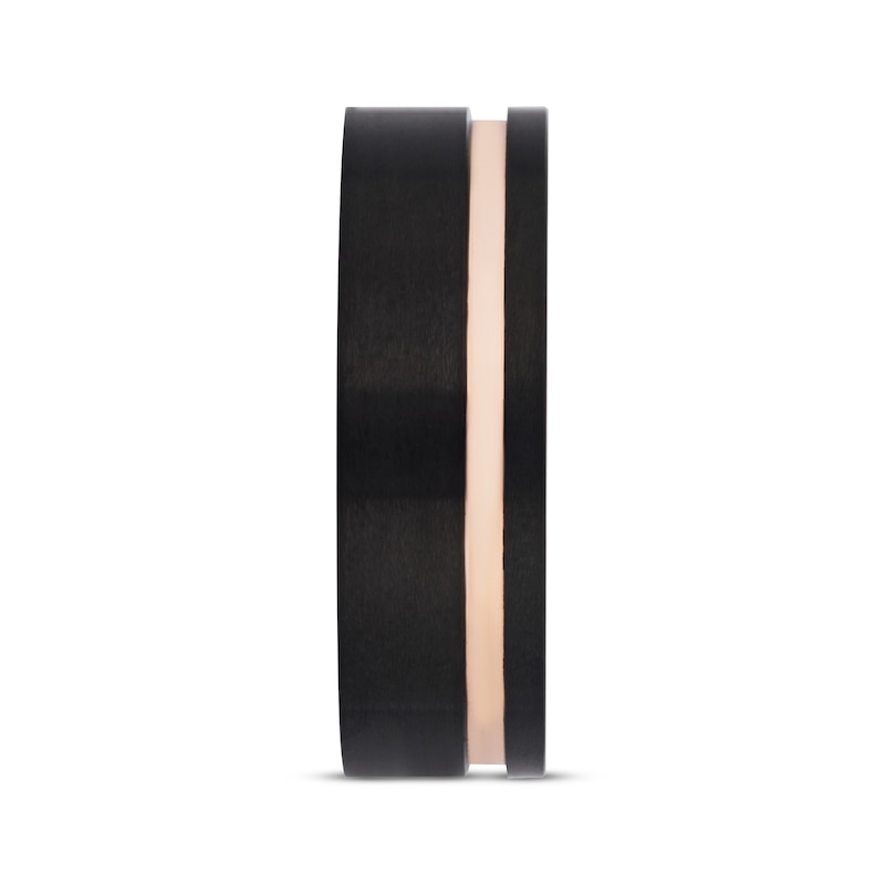 Main Image 2 of Wedding Band Black & Rose Tungsten Carbide 8mm Size 10