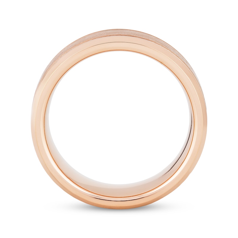 8mm Wedding Band Rose Tungsten Carbide