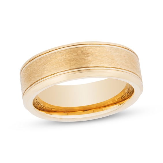8mm Wedding Band Yellow Tungsten Carbide Size 10