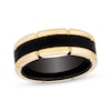 Thumbnail Image 1 of 8mm Carved Wedding Band Black & Yellow Tungsten Carbide Size 10