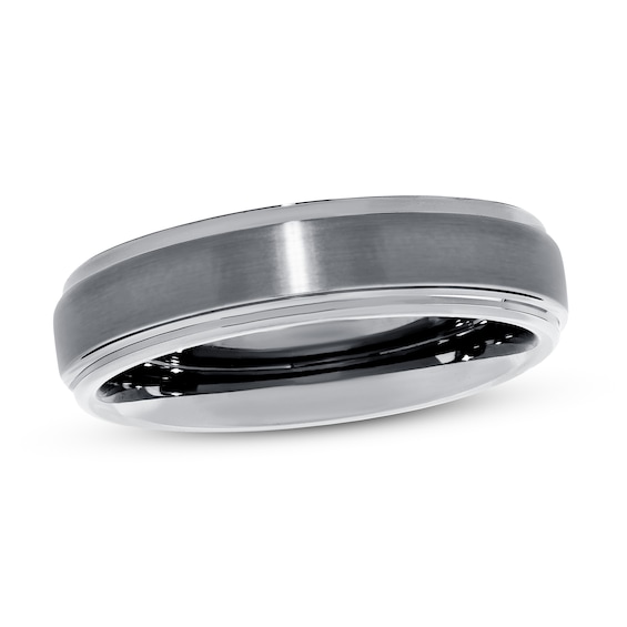 Ring Size 9.5 Security Jewelers Tungsten 6mm Satin Band with Black PVD Size 9.5 
