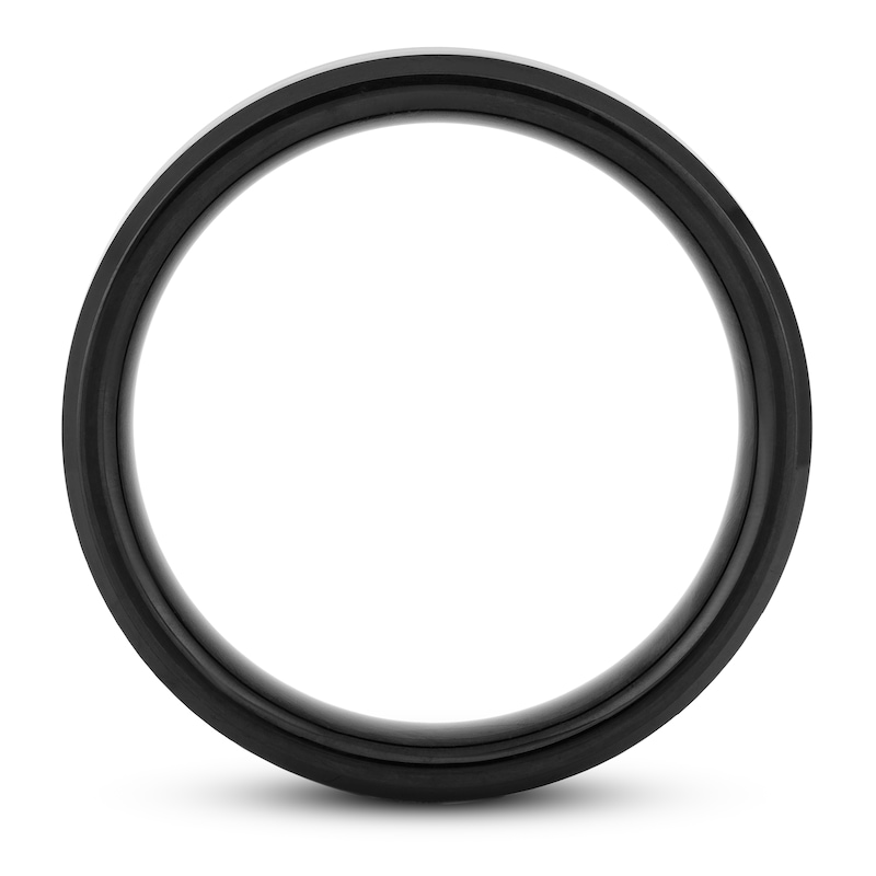 6mm Satin Wedding Band Black Tungsten Carbide