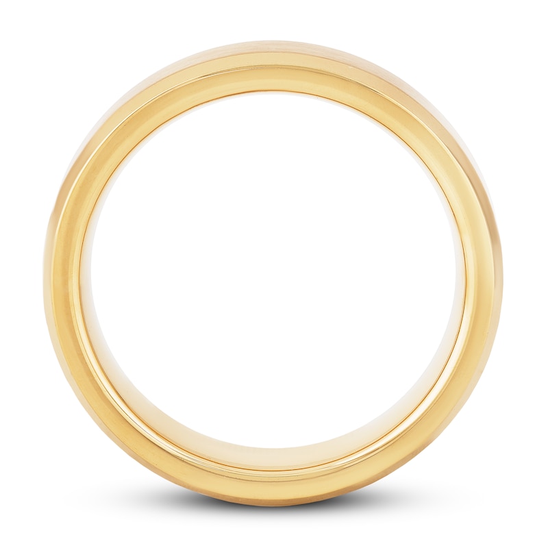 6mm Brushed Wedding Band Yellow Tungsten Carbide