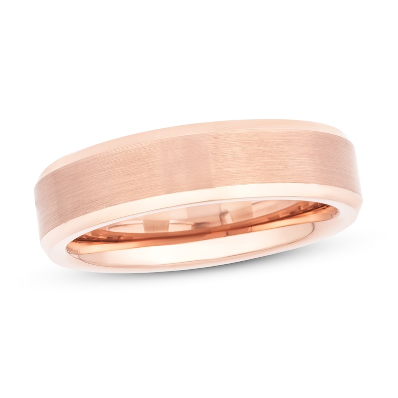 Main Image 1 of Now + Forever 6mm Satin Wedding Band Rose Tungsten Carbide