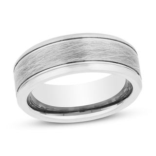 Now + Forever Textured Wedding Band Tungsten Carbide 8mm