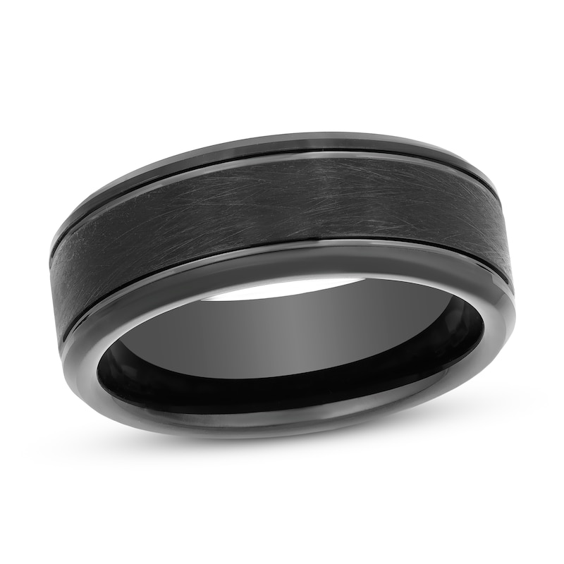 Main Image 1 of Now + Forever 8mm Wedding Band Black Tungsten Carbide