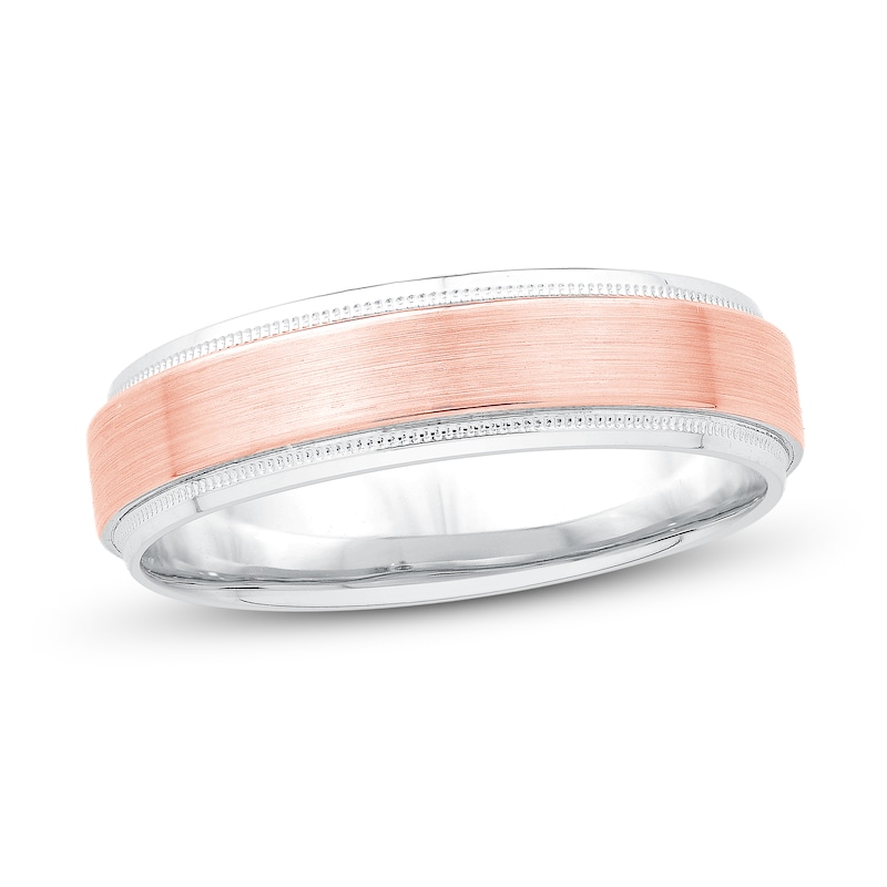 Main Image 1 of Now + Forever Men's Engravable Wedding Band 10K Two-Tone Gold - Size 10