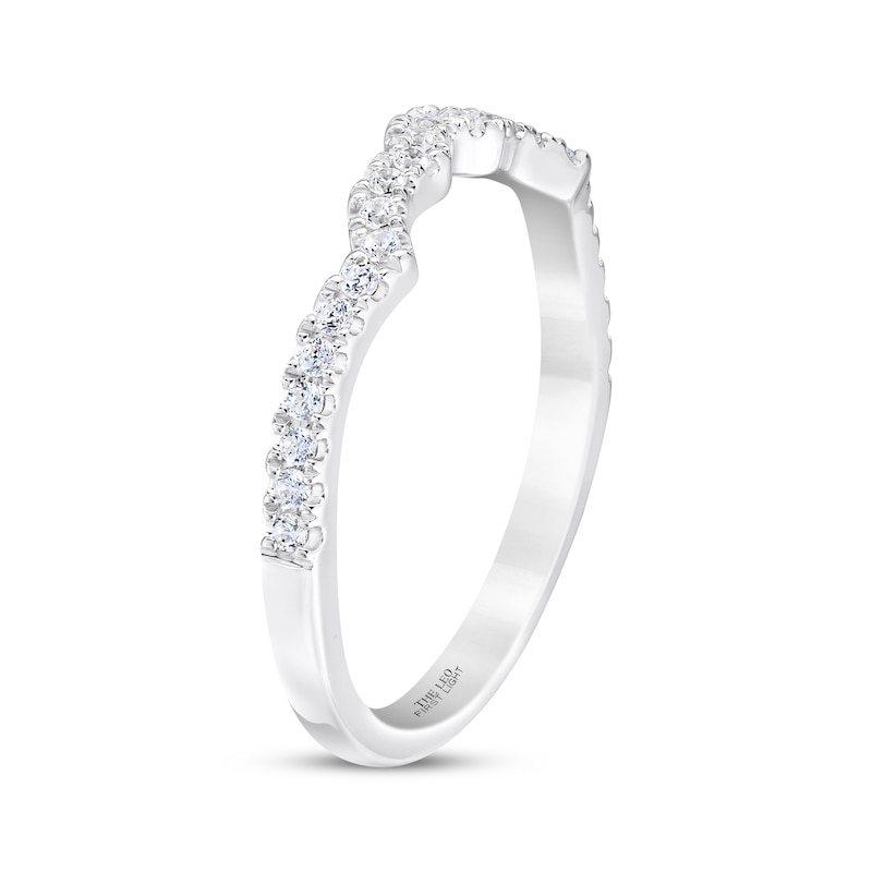 THE LEO First Light Diamond Round-Cut Wedding Band 1/5 ct tw 14K White Gold