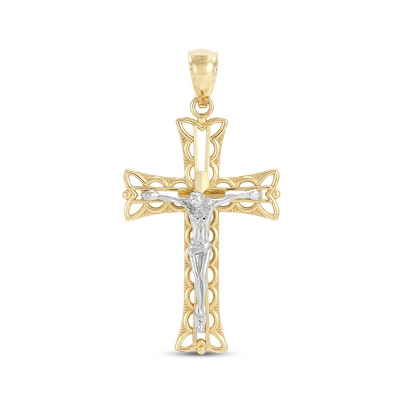 Men's Crucifix Charm 14K Two-Tone Gold