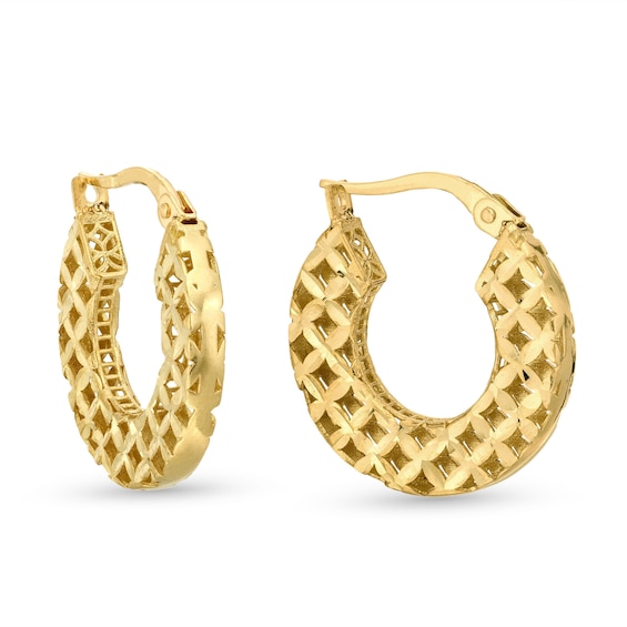 Kay Italian Brilliance Diamond-Cut Hoop Earrings 14K Yellow Gold