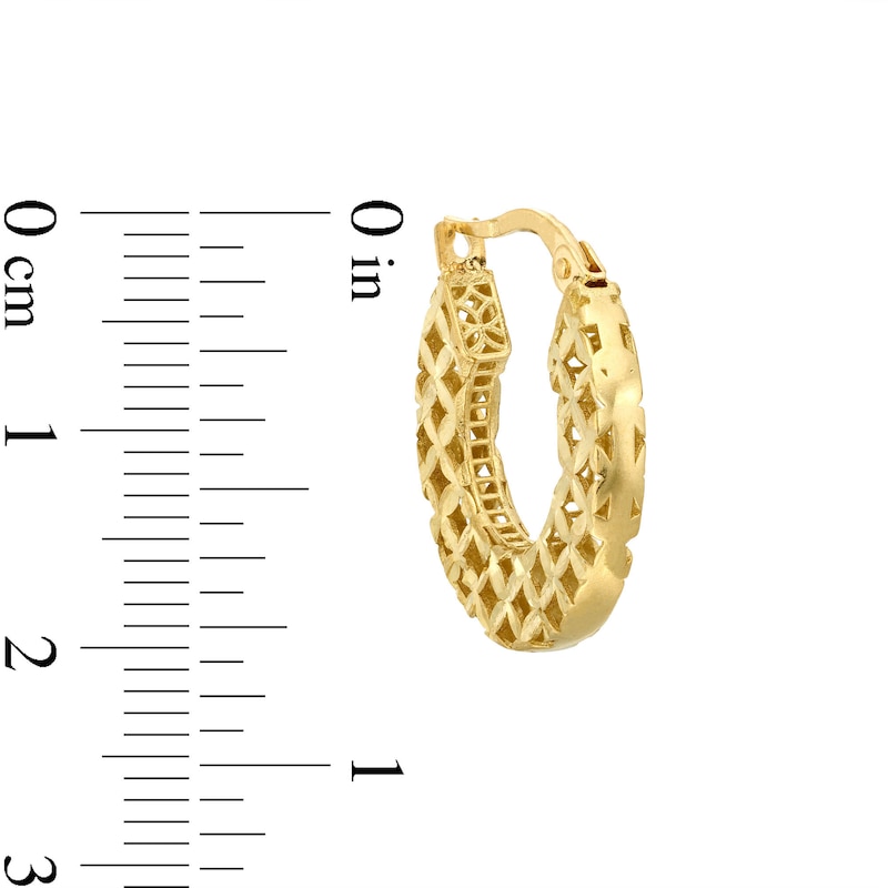 Italian Brilliance Diamond-Cut Hoop Earrings 14K Yellow Gold