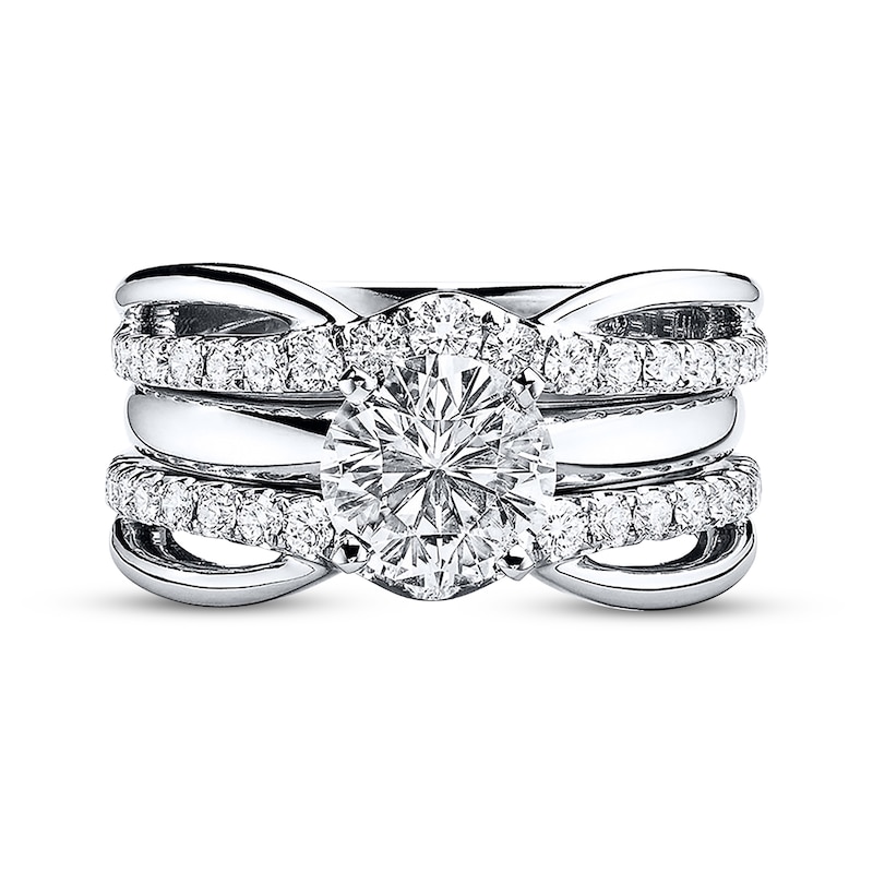 Main Image 4 of THE LEO Diamond Enhancer Ring 3/4 ct tw Round-cut 14K White Gold