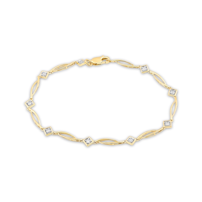 Main Image 1 of Diamond Link Bracelet 1/4 ct tw 10K Yellow Gold 7.5”