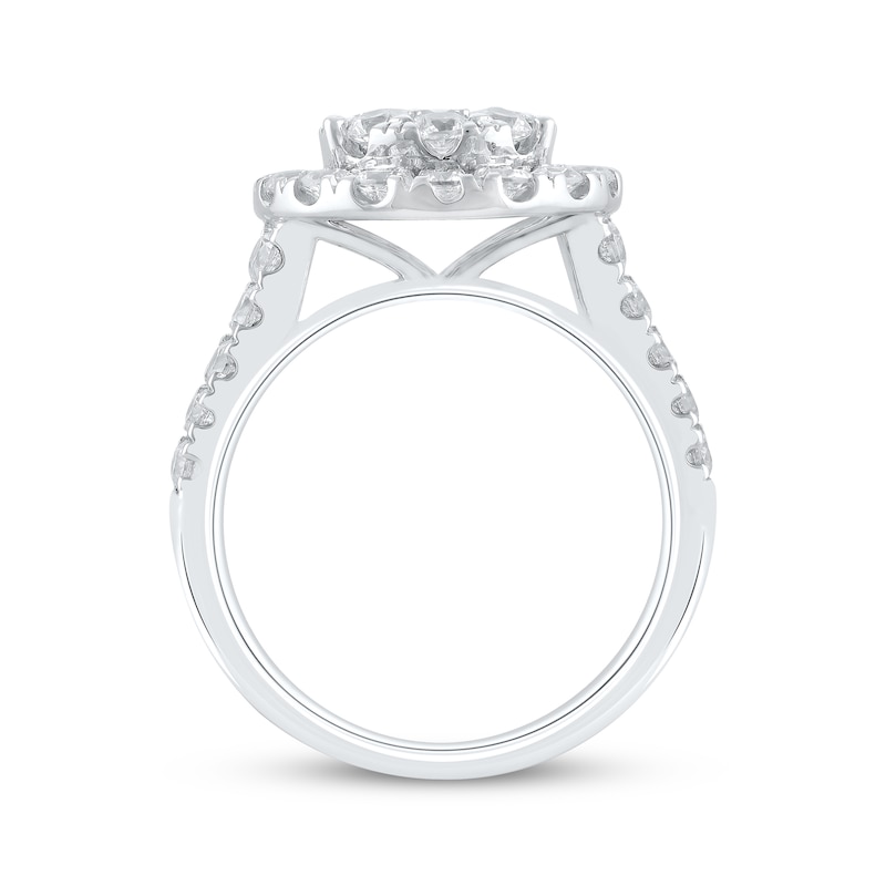 Lab-Created Diamonds by KAY Multi-Diamond Center Engagement Ring 2-1/2 ct tw 14K White Gold