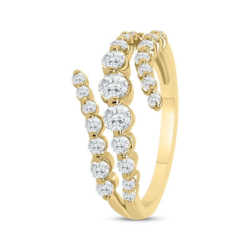 Lab-Created Diamonds by KAY Graduated Spiral Ring 3/4 ct tw 14K Yellow Gold