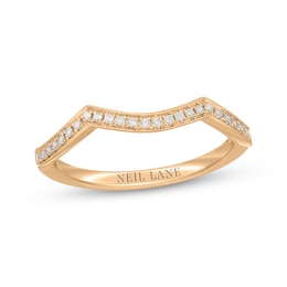 Neil Lane Diamond Contoured Wedding Band 1/8 ct tw 14K Yellow Gold