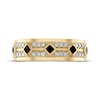 Thumbnail Image 2 of Men’s Square Cut Black & Round-Cut White Diamond Wedding Band 5/8 ct tw 10K Yellow Gold