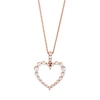 Lab-Created Diamonds by KAY Round-Cut Heart Necklace 1/2 ct tw 10K Rose Gold 18”