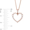 Thumbnail Image 1 of Lab-Created Diamonds by KAY Round-Cut Heart Necklace 1/2 ct tw 10K Rose Gold 18”