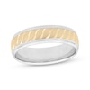 Thumbnail Image 1 of Now + Forever Men's Wave Design Wedding Band 10K Yellow Gold