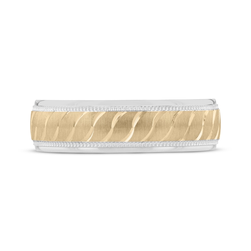 Main Image 3 of Now + Forever Men's Wave Design Wedding Band 10K Yellow Gold