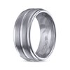 Thumbnail Image 2 of Now + Forever Men's Brushed Texture Stripe Wedding Band Tungsten