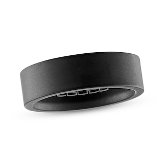 Now + Forever Men's Sandblasted Wedding Band Black Ion-Plated Tungsten Carbide 7mm