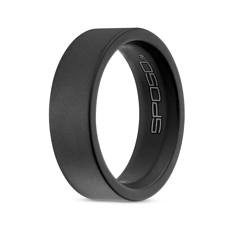 Men's Sandblasted Wedding Band Black Ion-Plated Tungsten