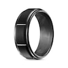 Men's Brushed Rectangle Wedding Band Black Ion-Plated Tungsten