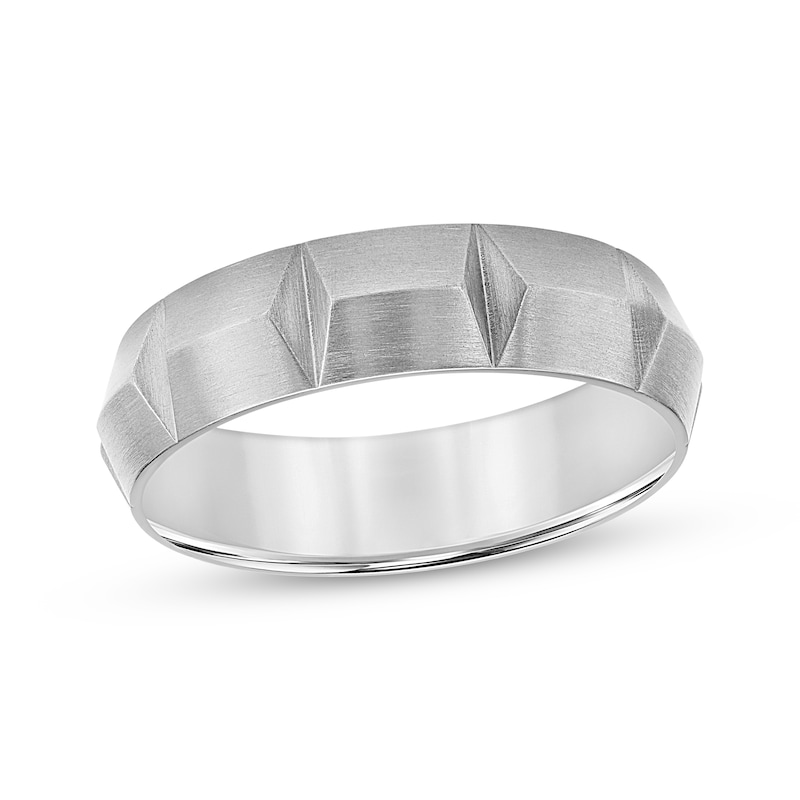 Main Image 1 of Now + Forever Men's Angled Brushed Wedding Band Titanium 6mm