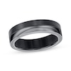 Thumbnail Image 0 of Men's Flat Square-Edged Wedding Band Black Titanium 6mm