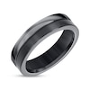 Thumbnail Image 2 of Now + Forever Men's Flat Square-Edged Wedding Band Black Titanium 6mm