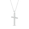 Thumbnail Image 2 of Diamond Cross Necklace 1/2 ct tw 10K White Gold 18&quot;