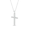 Thumbnail Image 1 of Diamond Cross Necklace 1/2 ct tw 10K White Gold 18"