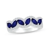 Thumbnail Image 1 of Marquise-Cut Blue Lab-Created Sapphire & White Lab-Created Sapphire Ring Sterling Silver