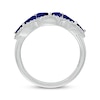 Thumbnail Image 2 of Marquise-Cut Blue Lab-Created Sapphire & White Lab-Created Sapphire Ring Sterling Silver