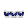 Thumbnail Image 3 of Marquise-Cut Blue Lab-Created Sapphire & White Lab-Created Sapphire Ring Sterling Silver